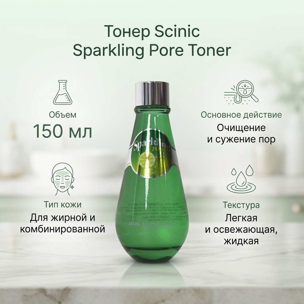 Scinic тонер Sparkling Pore Toner 150 мл