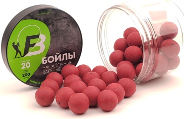 Fishing Band Бойлы варёные насадочные Strawberry 20 мм 200 гр 0170 клубника 0.2 кг