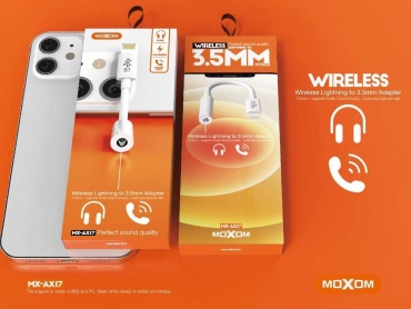 Переходник Moxom 3.5 мм jack (F), Lightning, 0.1 м, Mx ax-17 белый
