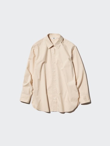 Рубашка Uniqlo бежевый