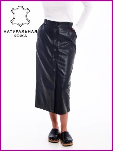 Кожаная юбка AMLOOK черный