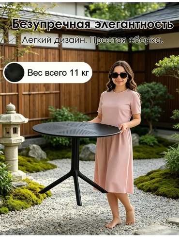 Стол 塑料休闲桌-圆形80cm-黑色-VNSJ166 черный