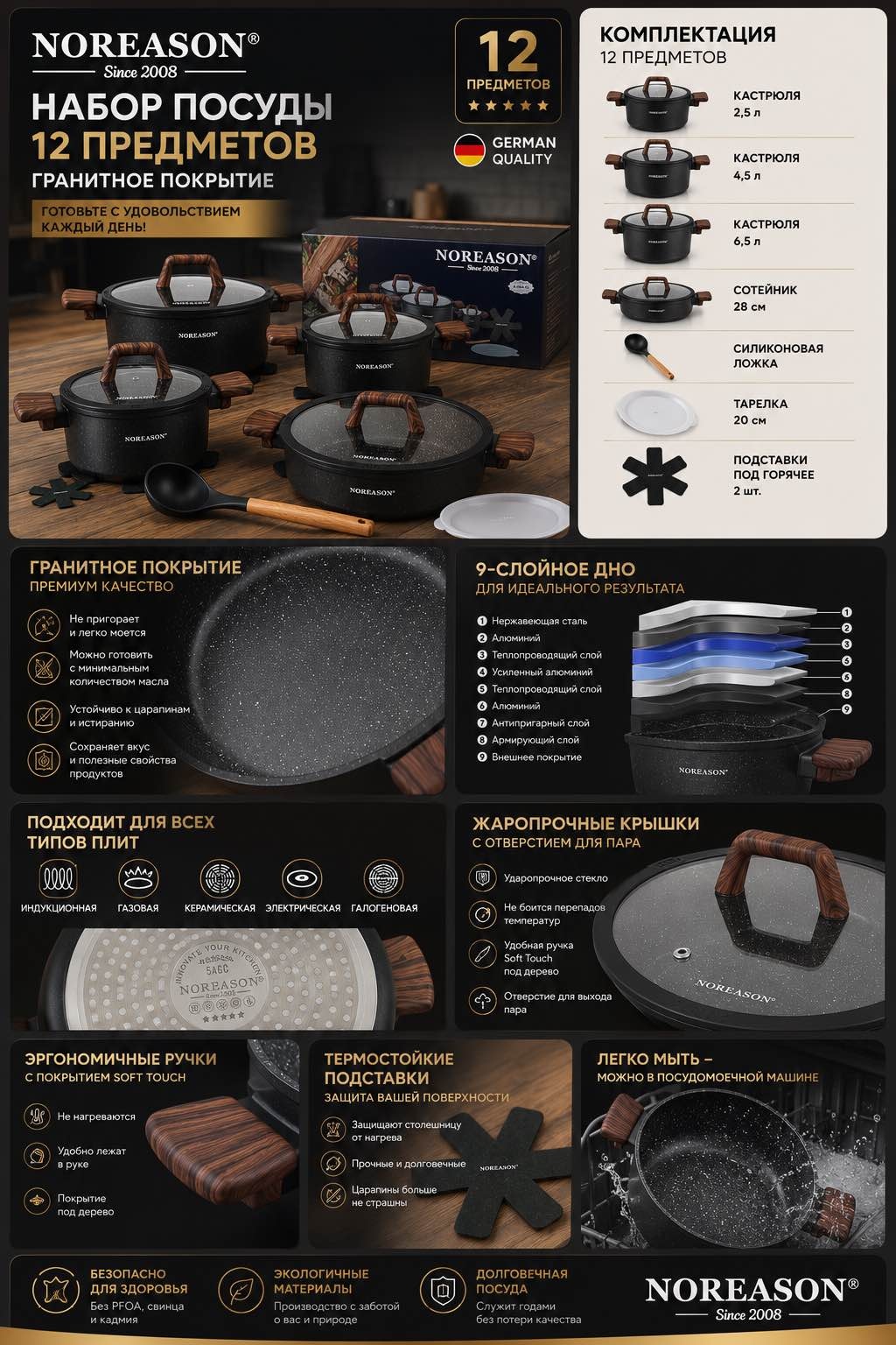 Смешанный набор Noreason Granite 12 в 1