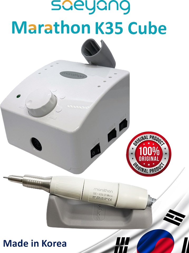 SAEYANG Marathon K35 Cube White (Белый), наконечник SDE-H35LSP и подставка аппарат