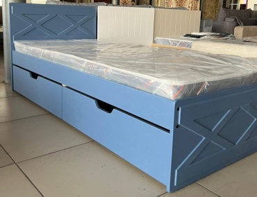 Кровать Прованс 90*200 синий односпальная, 90x200 см (без матраса, без подъёмного механизма) синий