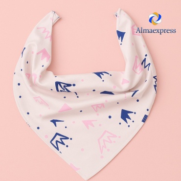 Косынка Almaexpress размер универсальный, белый, розовый