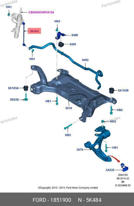 FORD Стойка Стабилизатора 1851900