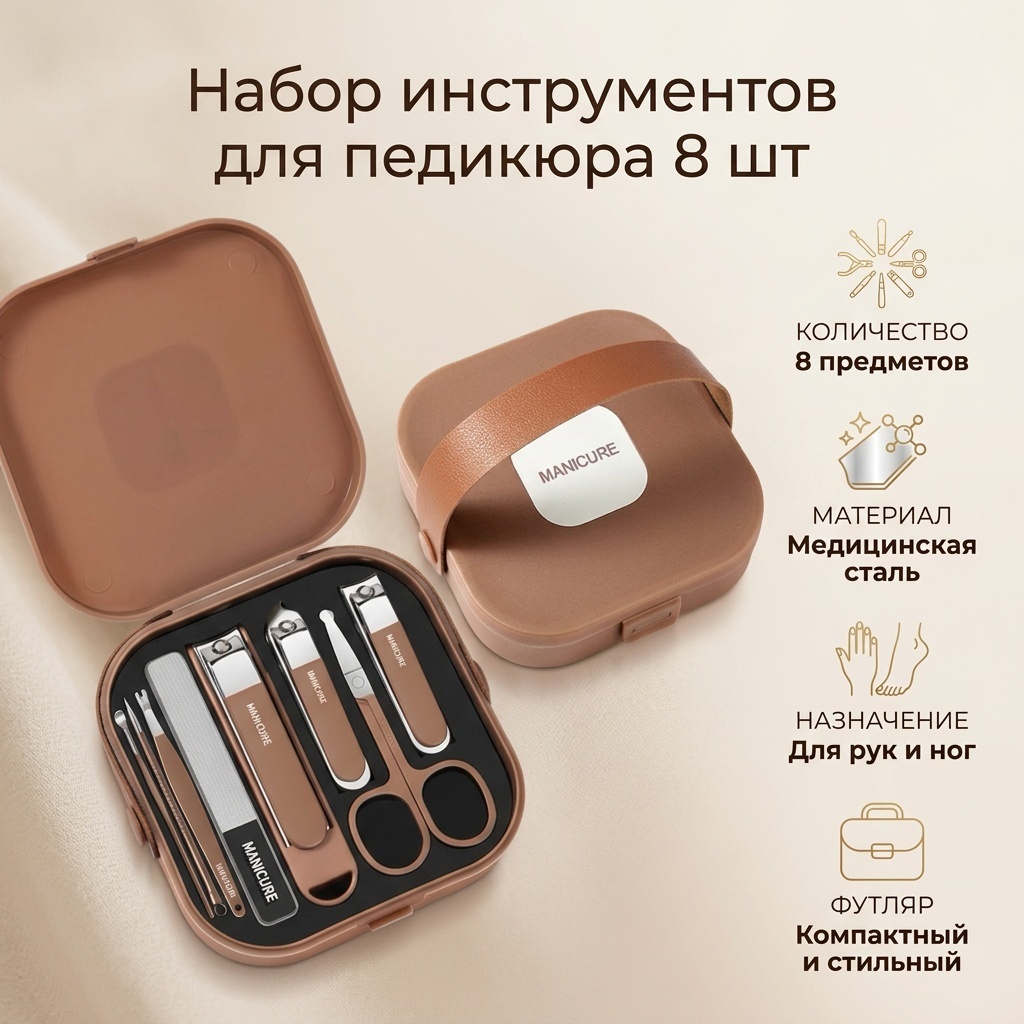 Набор инструментов для педикюра 8 шт