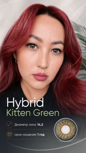 Контактные линзы Freshlady Hybrid kitten green -4.50 кривизна 8.5 на год 2 шт