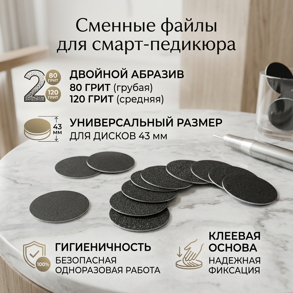 BEST GOODS сменные файлы для пилки, сменные файлы для педикюрного диска 80, 120 1 шт