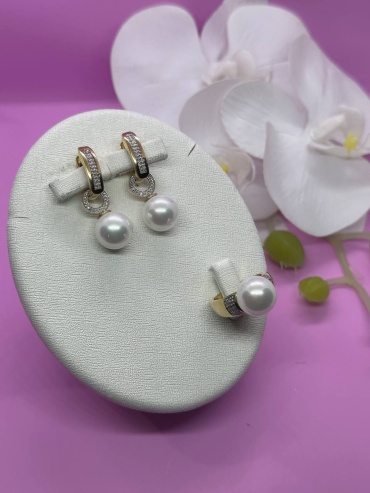 SAR JEWELRY T-35-036_7092_18 вес 14.3 г золото, бриллиант, жемчуг