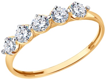 Diamant Дорожка красное 1199208 размер 16.5 вес 1.0881 г золото, фианит