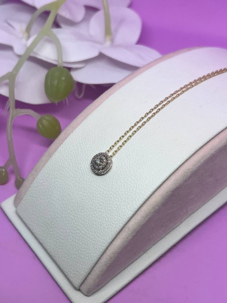 Колье SAR JEWELRY A-04-062_7582 длина 45 см вес 1.9 г золото, бриллиант