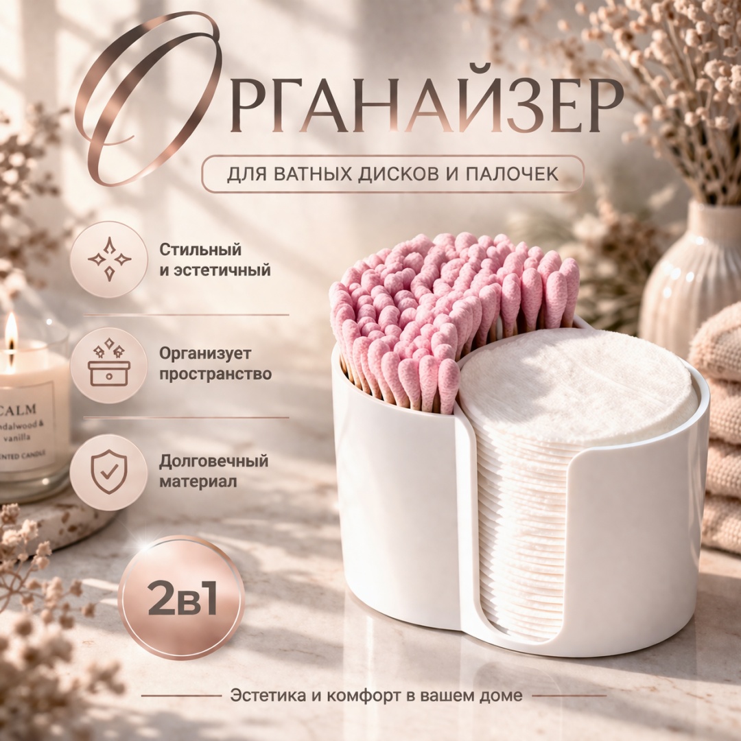 MiBaby органайзер компактный 2 в 1 для дисков и палочек пластик