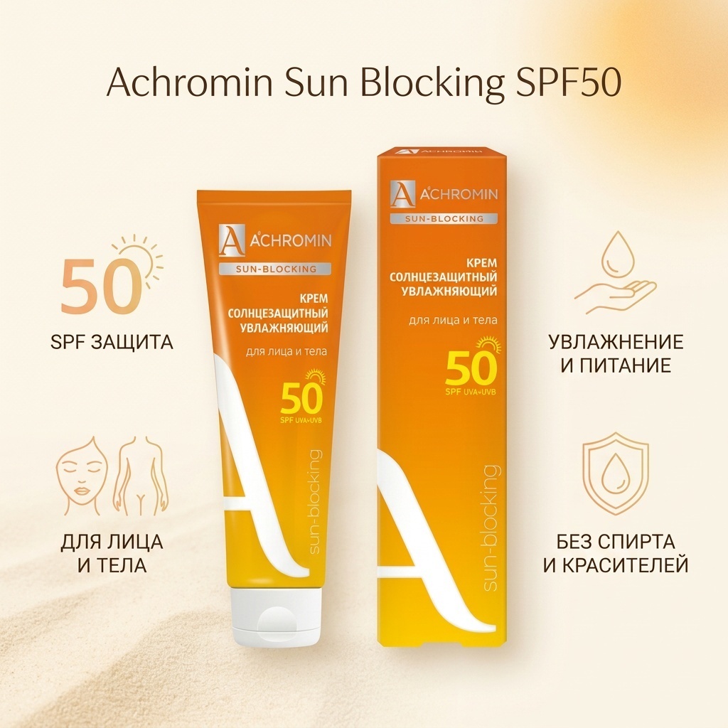 Achromin крем Sun Blocking SPF50 для лица и тела 100 мл