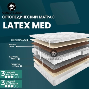 Матрас GOOD SLEEP Latex Med, 185x185x25 см