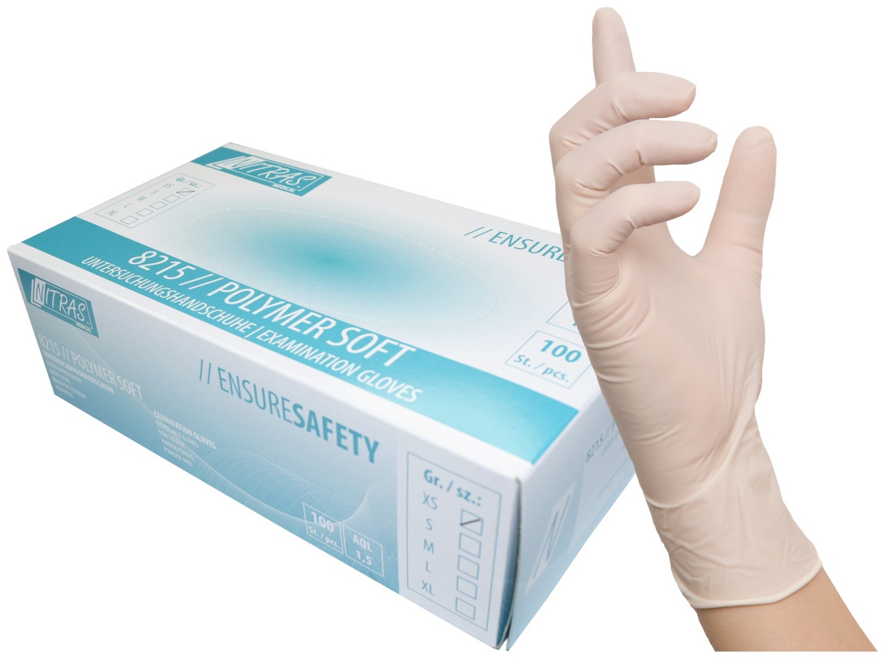 Nitras Medical перчатки 8215 белый 100 шт