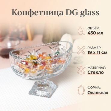 DG glass конфетница 5093753 овальная 1 шт