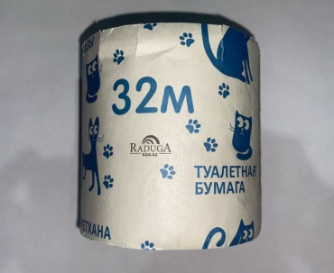 РАДУГА туалетная бумага 1-слойный 1 шт, вторичная целлюлоза