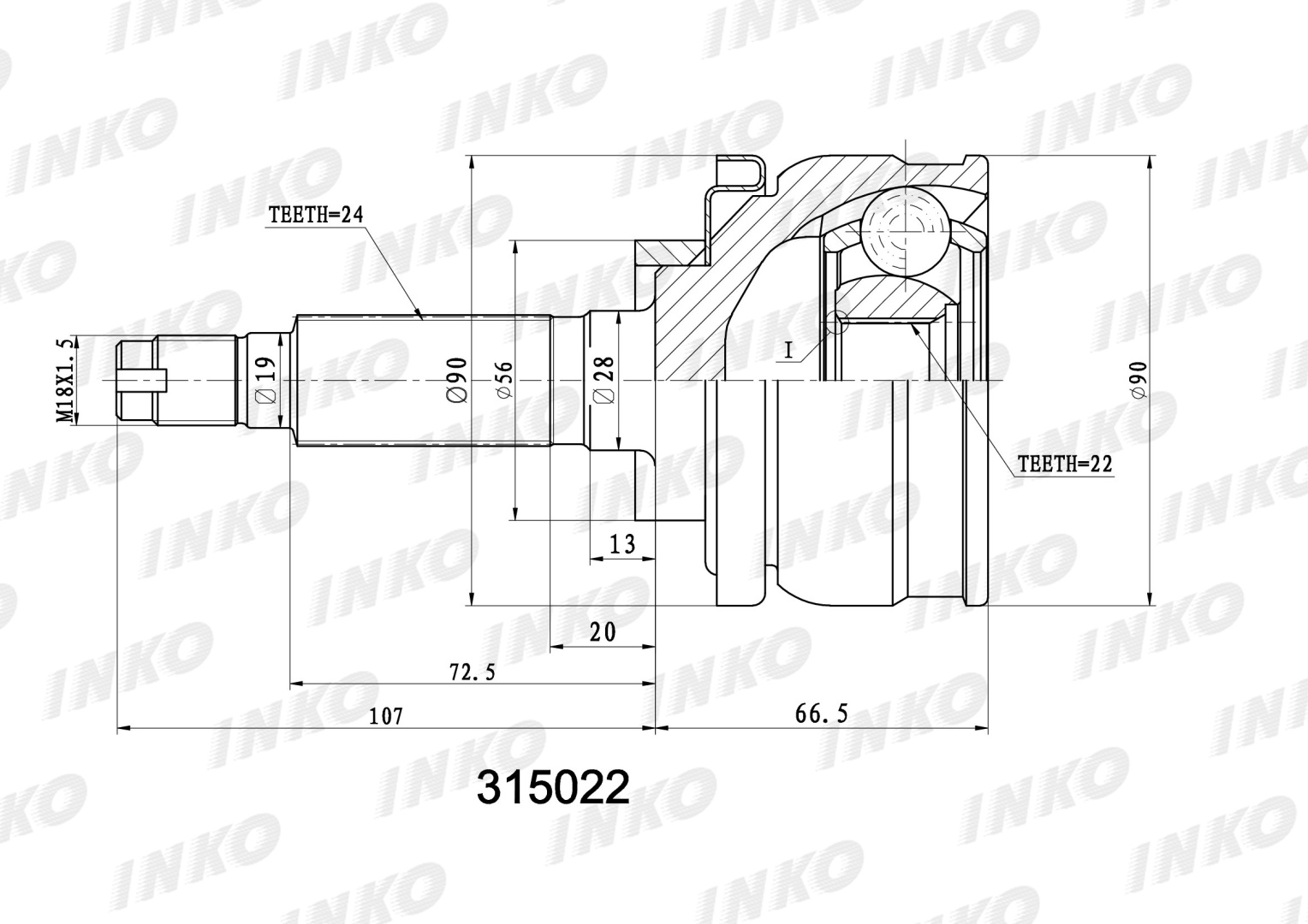 INKO шрус 315022