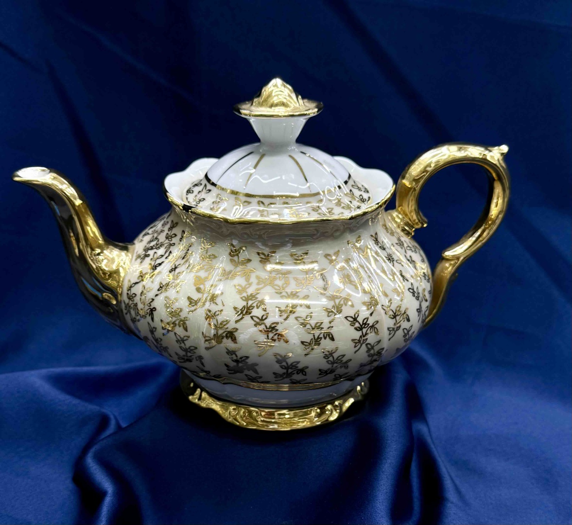 Чайник MZ Офелия 882/Бежевый лист Tea pot 1.2 1.2 л, фарфор