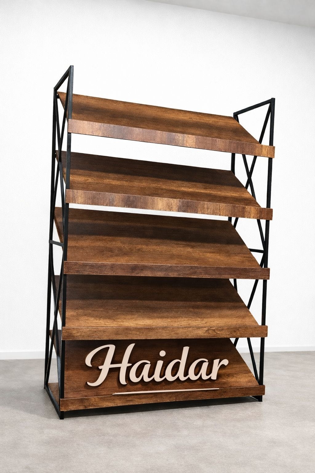 Витрина HAIDAR 125x50x200, коричневый