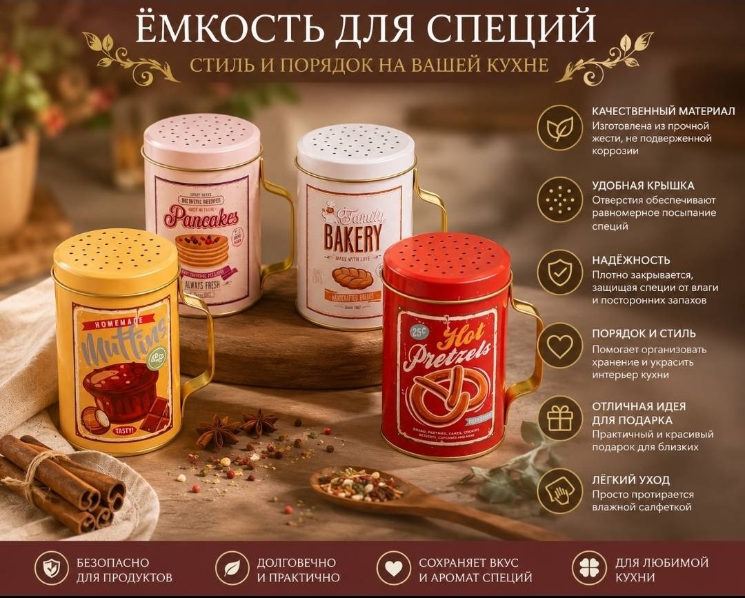 Емкость для специй Маry, металл