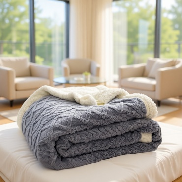 Плед A-Home Барашек 150х200 см, хлопок, искусственный мех, серый