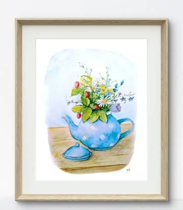 YanArt картина Акварель "Бабушкин чайник" 29x38 см