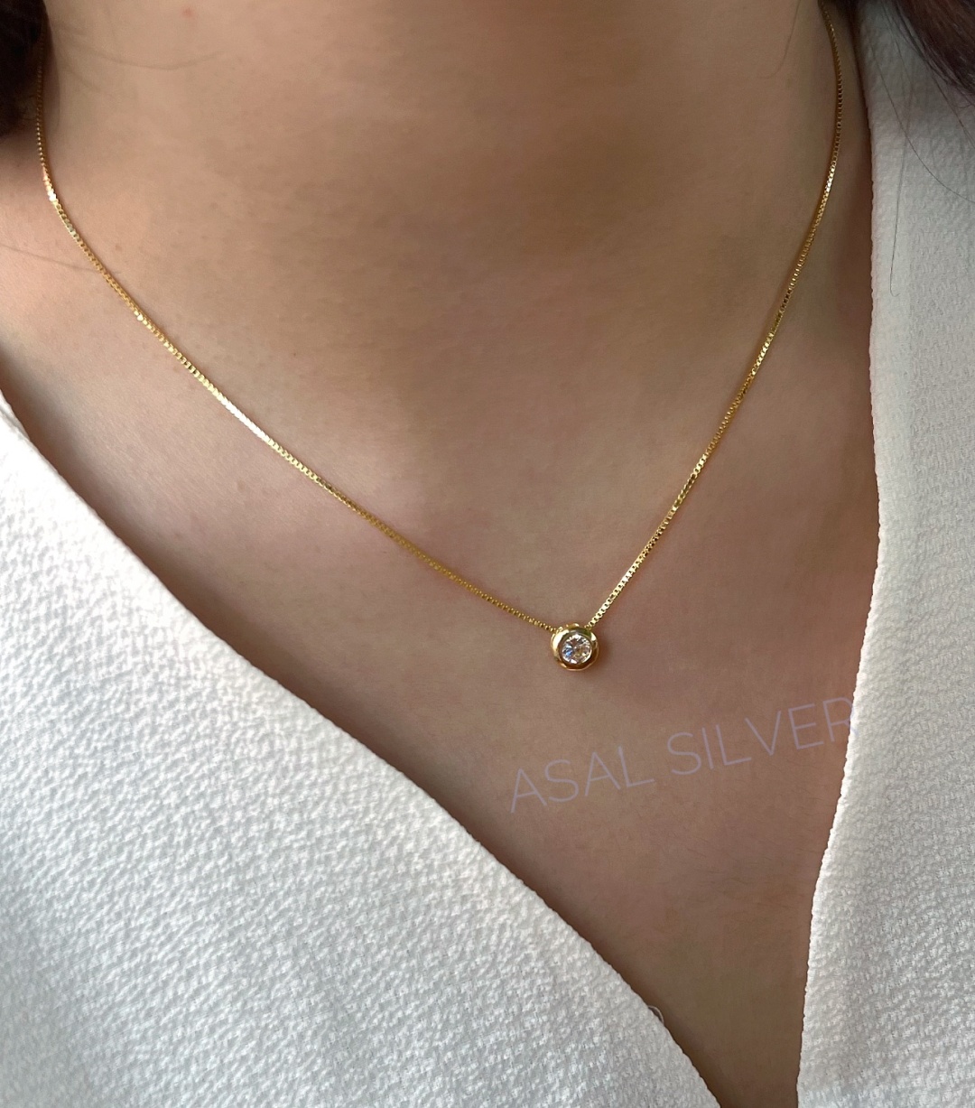 Колье ASAL SILVER Asbegu533 длина 45 см вес 2 г серебро, фианит
