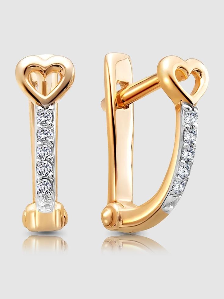 Серьги Lucente С132-2069 вес 0.86 г золото, фианит