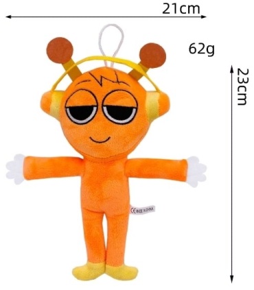 Мягкая игрушка Sprunki, высота 20 см, оранжевый