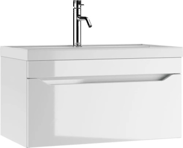 Тумба с раковиной Айсберг Bazis 80, 79.2x40x45.5 см, белый