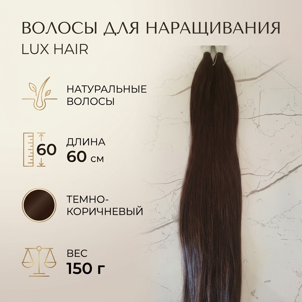 Lux Hair волос для наращивания темно коричневый женский
