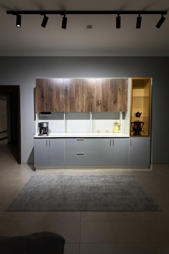 Кухонный гарнитур HomeMebel , 290x225х31 см, ЛДСП, серый