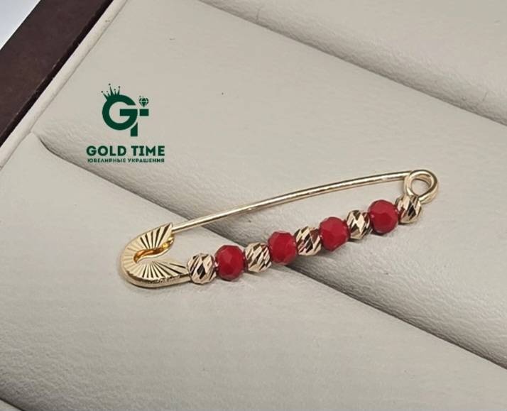 Булавка GOLD TIME 195274808 вес 0.65 г золото, турмалин
