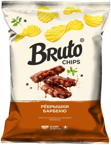Чипсы Bruto картофельные ребрышки барбекю 120 г