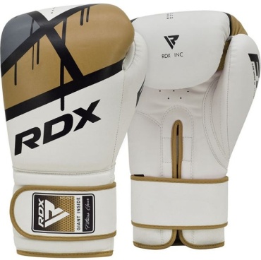 Боксерские перчатки RDX 10 oz белый, золотистый