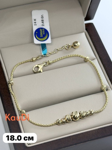 KauDi _Браслет _ длина 18 см, вес 2.48 г золото, плетение фантазийное