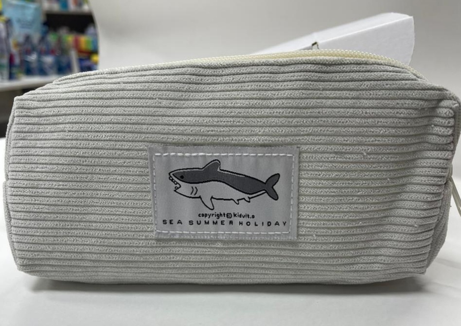 Косметичка искусственная замша серый 8X20 см