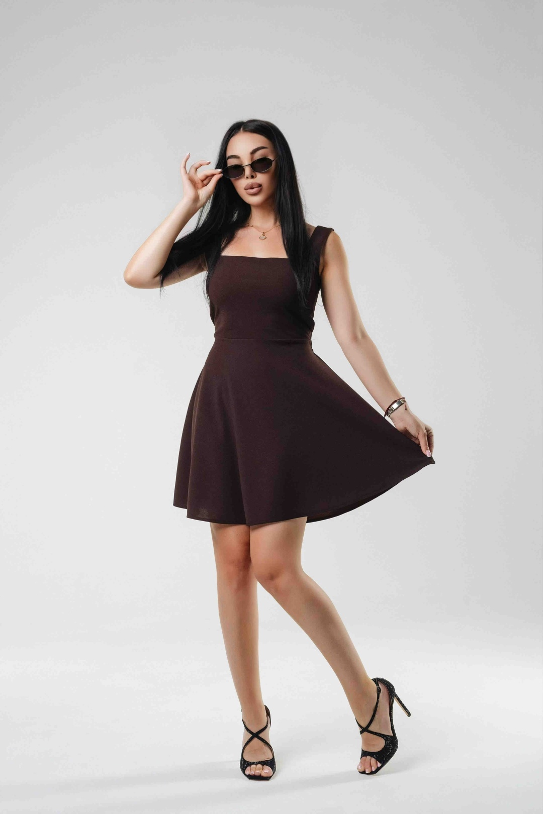Сарафан LALINA FASHION BRAND темно-коричневый