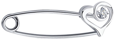 Брошь SOKOLOV BRO-SO-925-80604 вес 0.565 г серебро, фианит