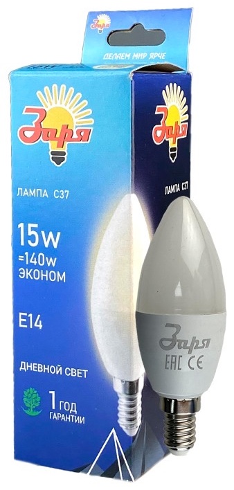 Заря 15W E14, светодиодная, дневной белый