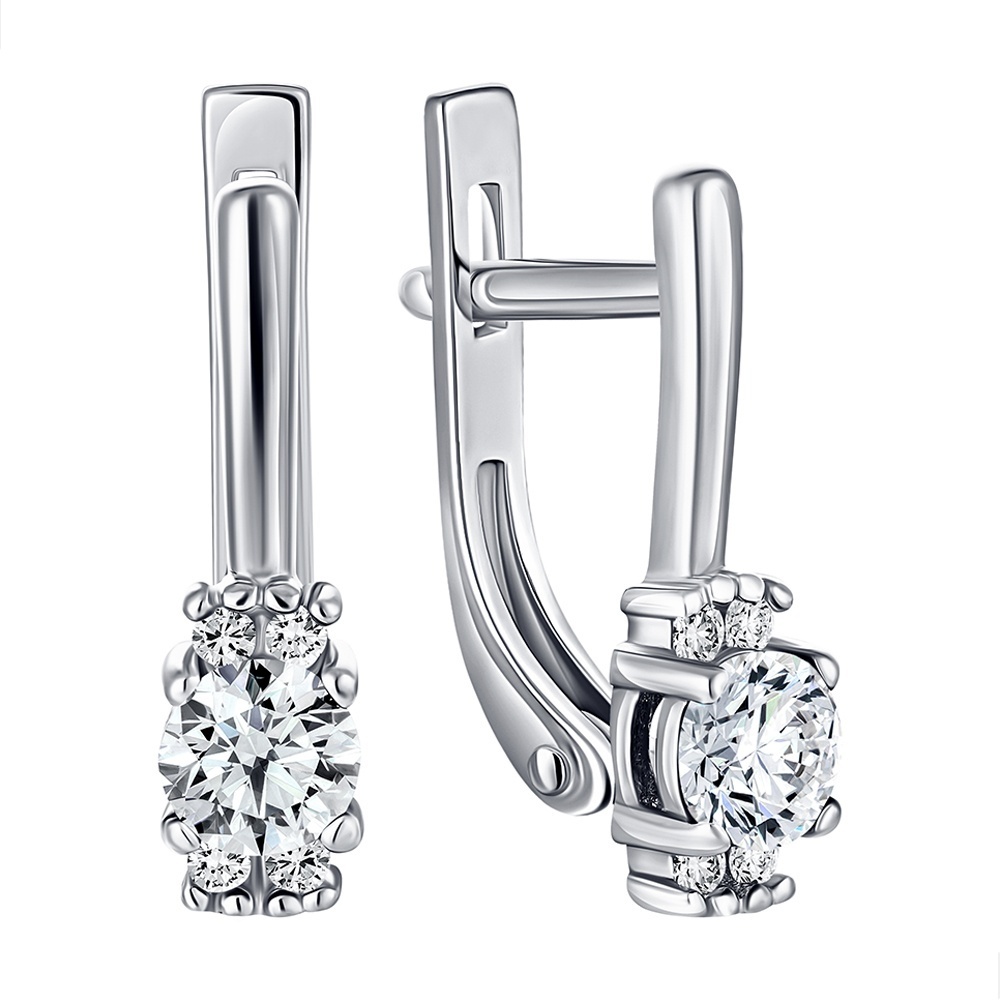 Серьги Lucente Silver EAR-LU-925-317659 вес 1.88 г серебро, фианит
