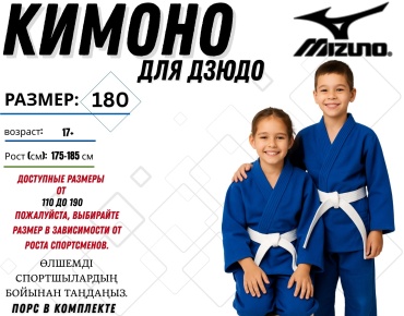 Кимоно для дзюдо Mizuno синий 180