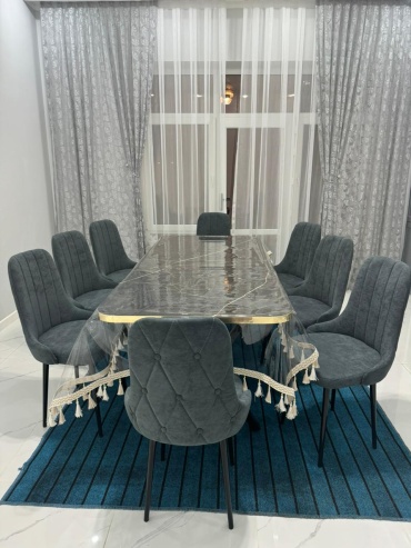 Комплект Raiana 8-персон, стол 200х90 см + 8 стульев, серый
