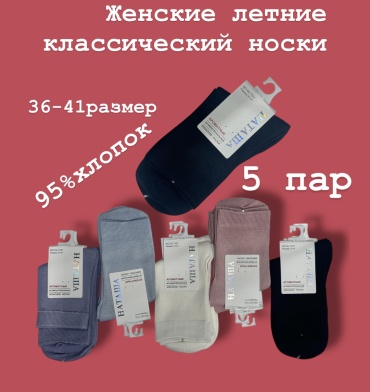 Носки SPEED WIN 5 пар черный, синий, бежевый 36-41