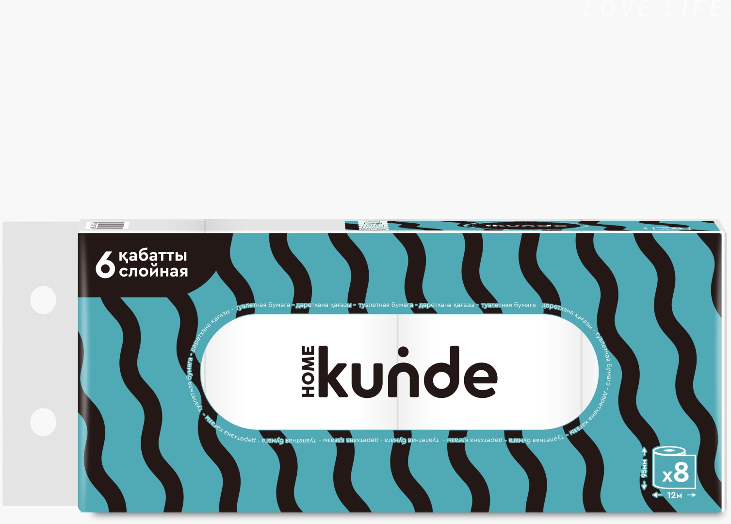 Туалетная бумага Kunde 9 см 6 слоев 8 шт