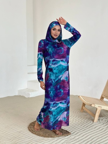 Купальник буркини Medina style синий, бирюзовый