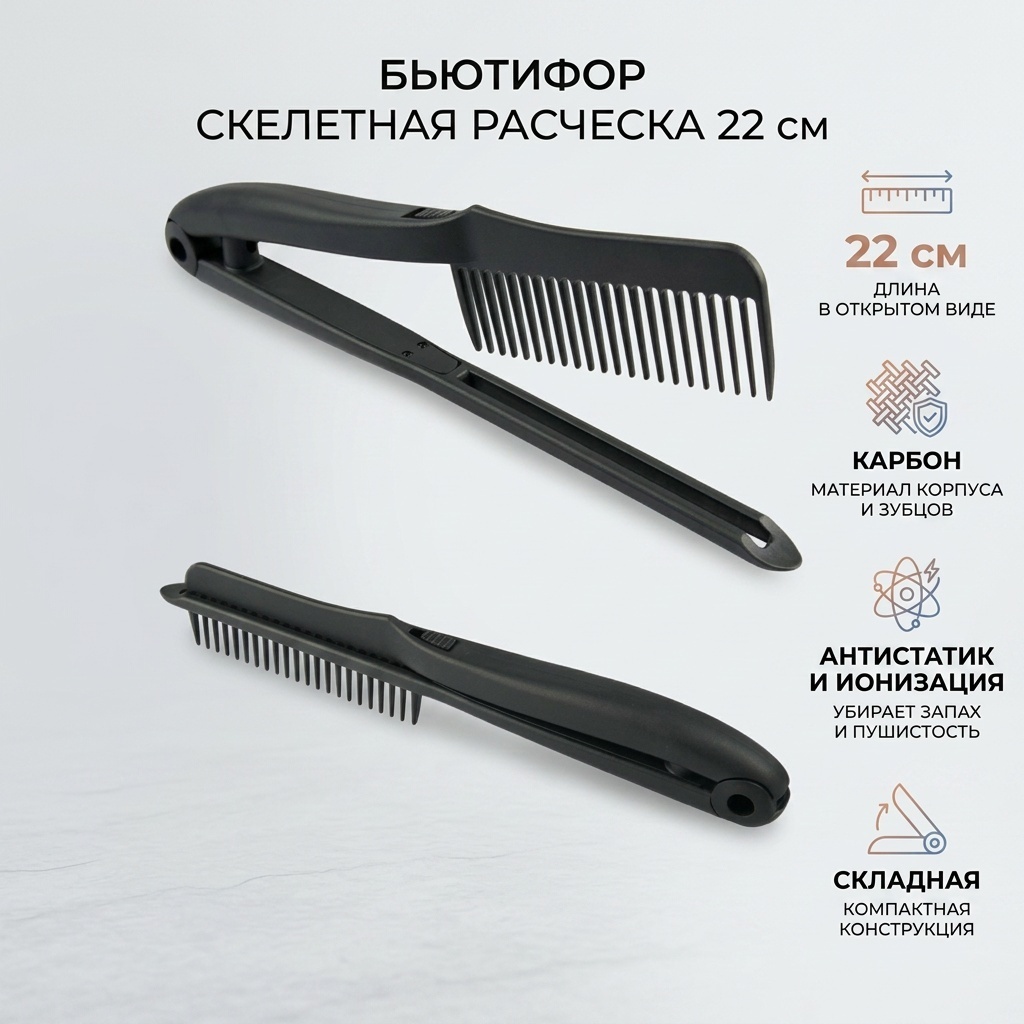 Beautyfor скелетная расческа 22 см